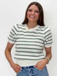 Meadow Breeze Striped Sweater Top