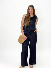 Coastal Cool Linen Set Black