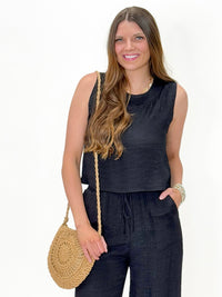 Coastal Cool Linen Set Black