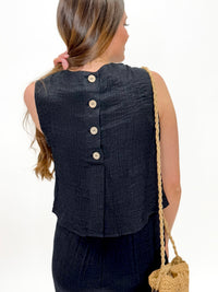 Coastal Cool Linen Set Black