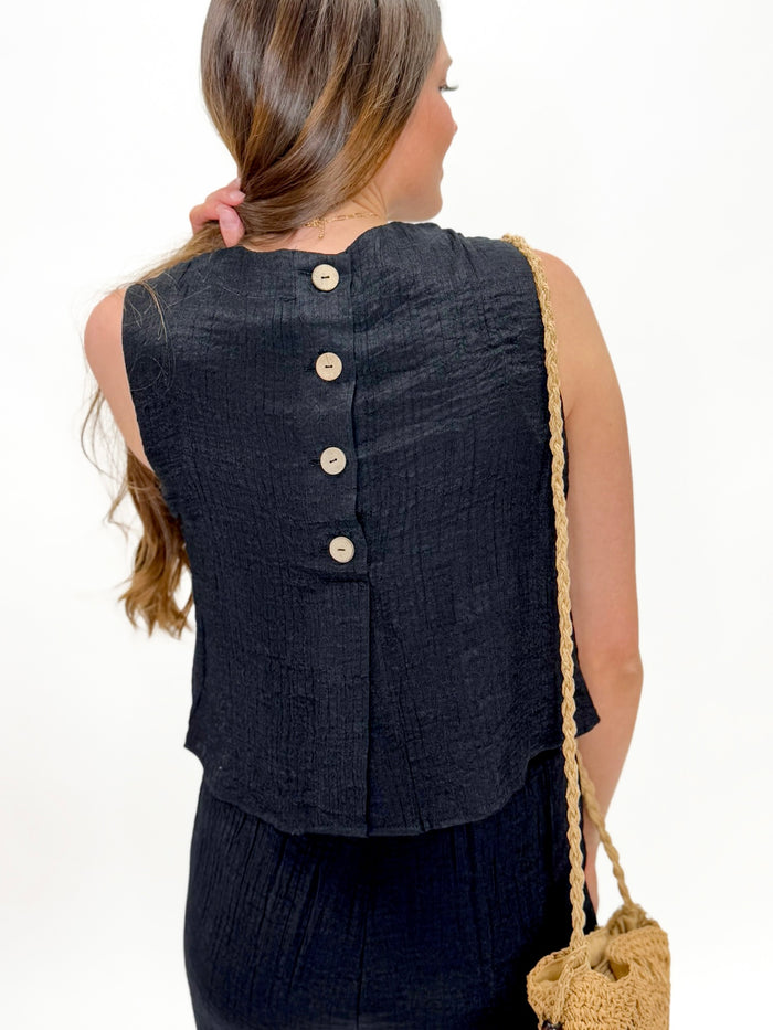 Coastal Cool Linen Set Black