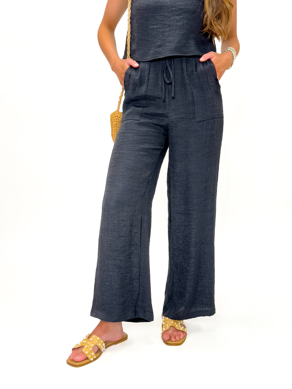 Coastal Cool Linen Set Black