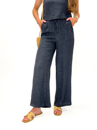 Coastal Cool Linen Set Black