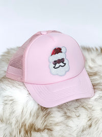 Pink Santa Sequin Hat