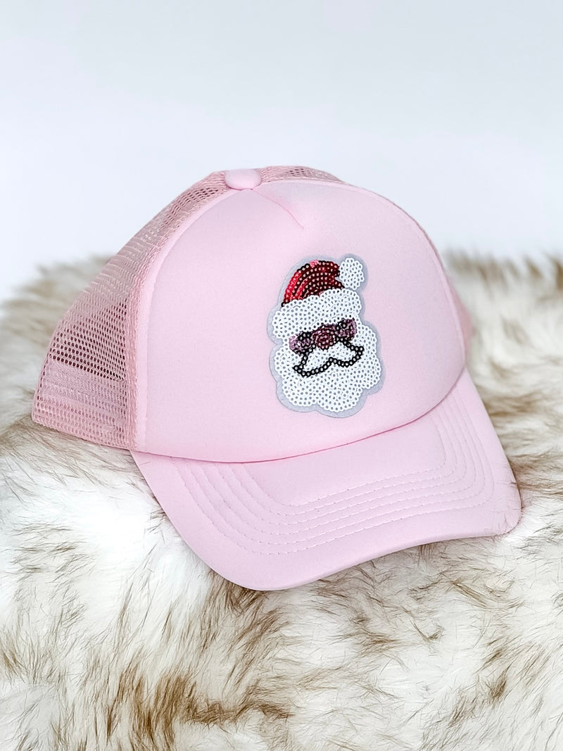 Pink Santa Sequin Hat