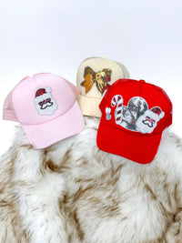 Candy Cane Santa Sequin Hat