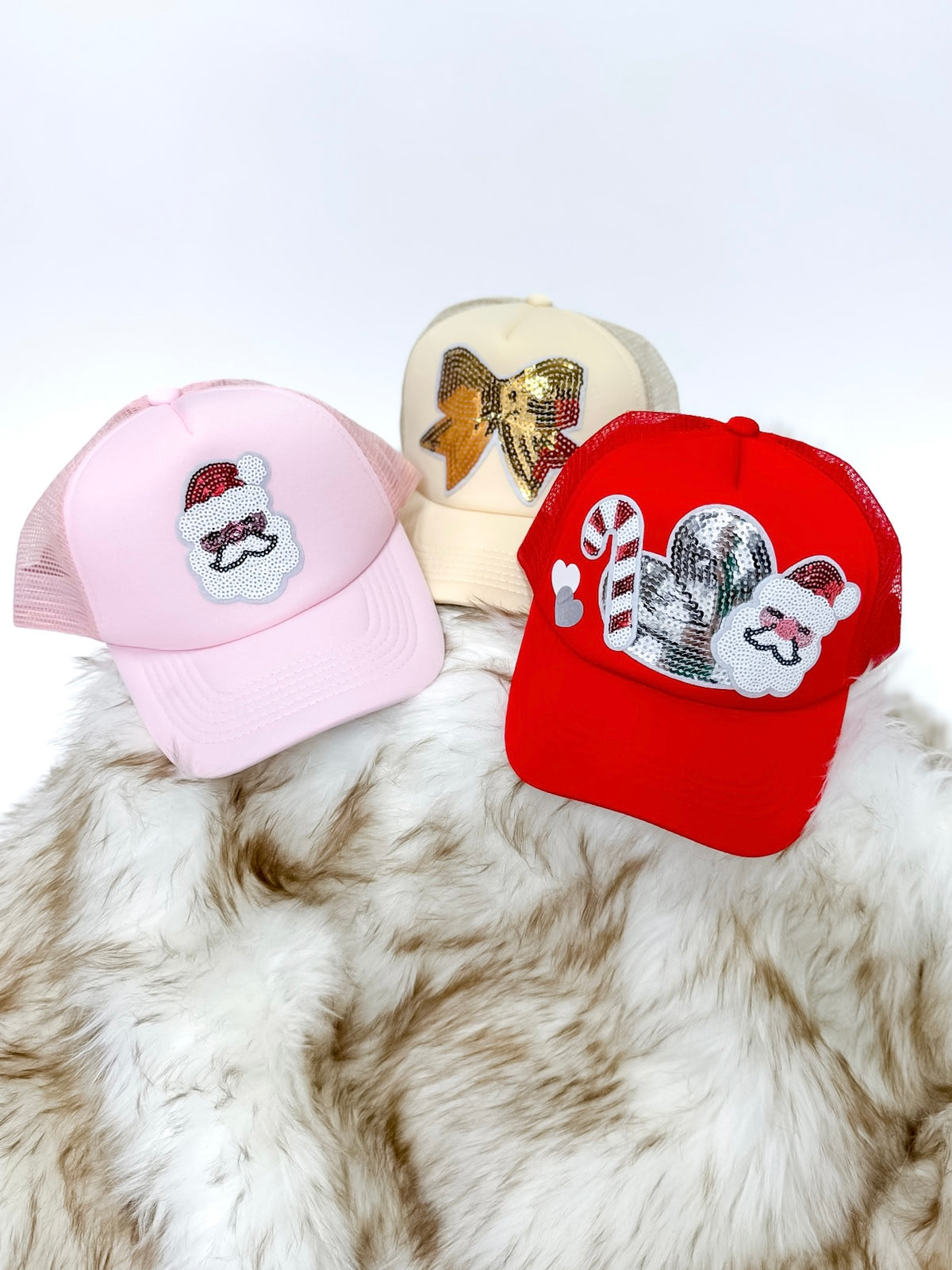 Pink Santa Sequin Hat