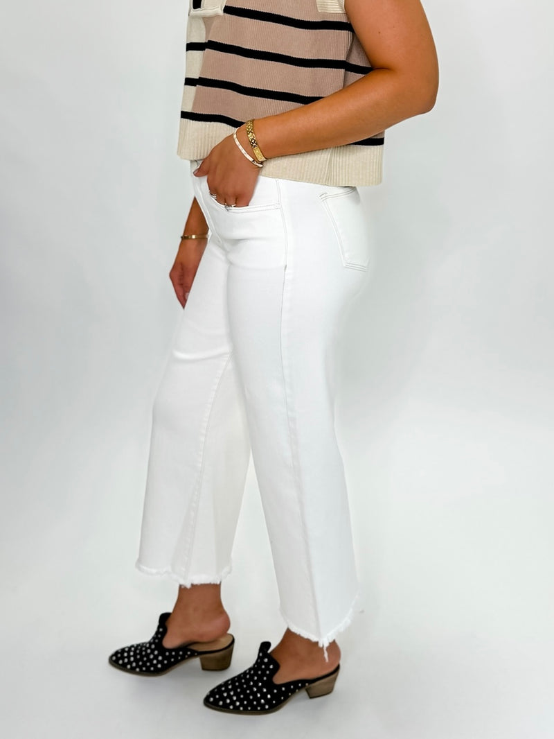 Risen High-Rise Wide Leg Crop Jeans-CREAM