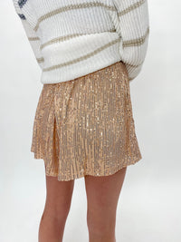 Champagne Sequin Shorts