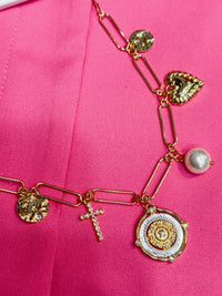 Grace & Gild Paperclip Charm Necklace Set