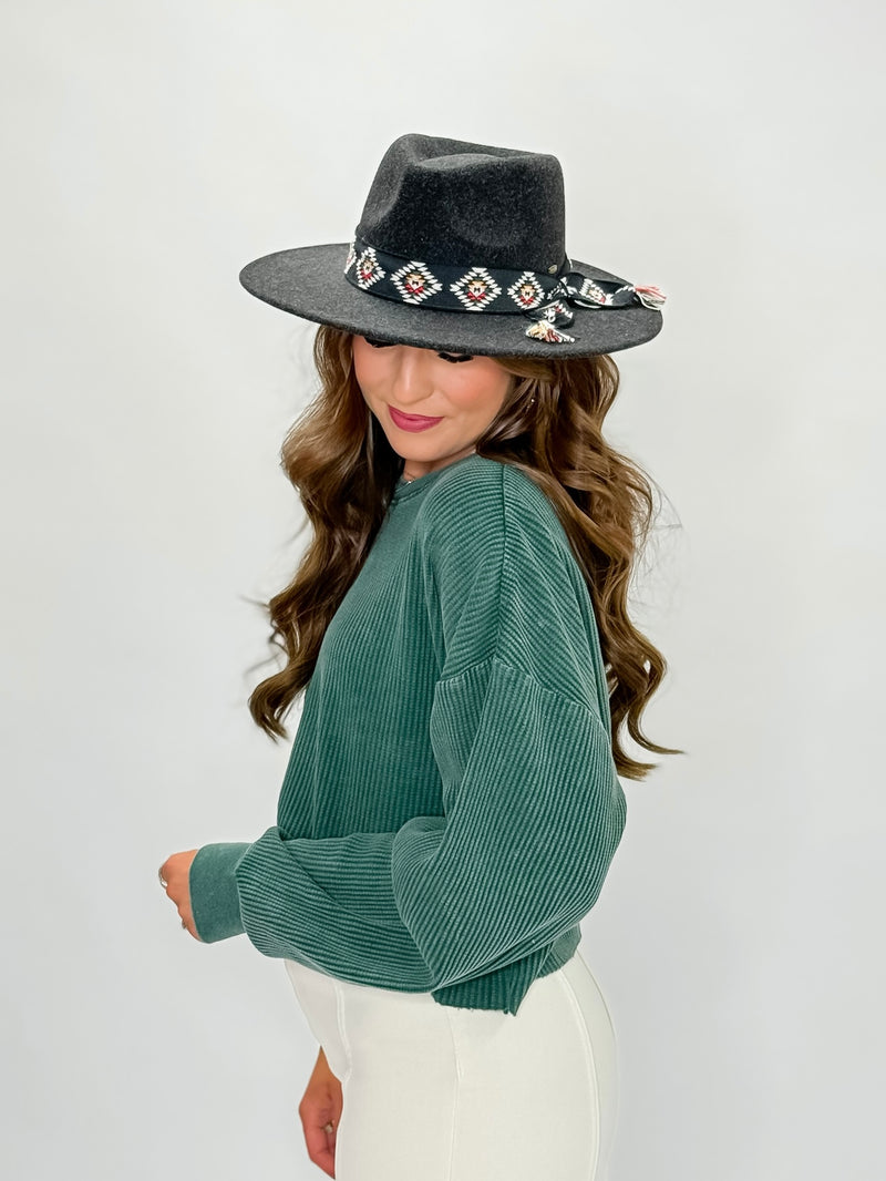 Evergreen Ash Thermal Crop Top