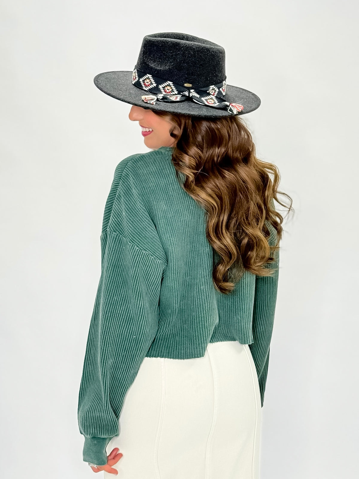 Evergreen Ash Thermal Crop Top