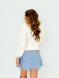 Sugarplum Crochet Trim Cardigan