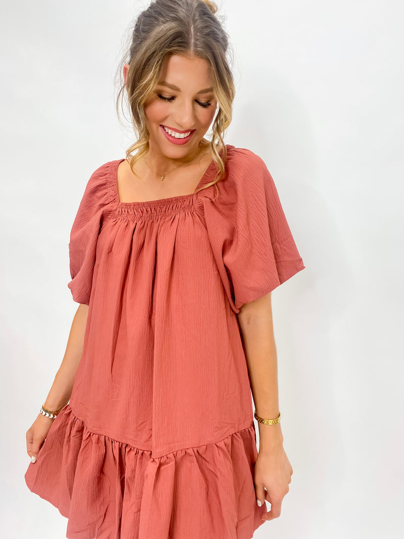Terracotta Tiered Dress