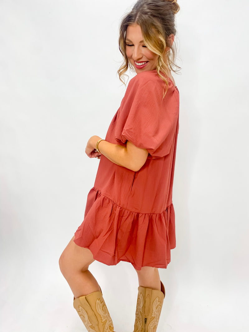 Terracotta Tiered Dress