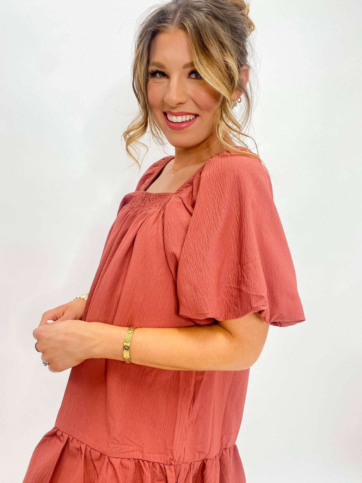 Terracotta Tiered Dress