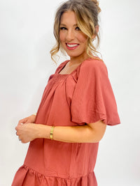 Terracotta Tiered Dress