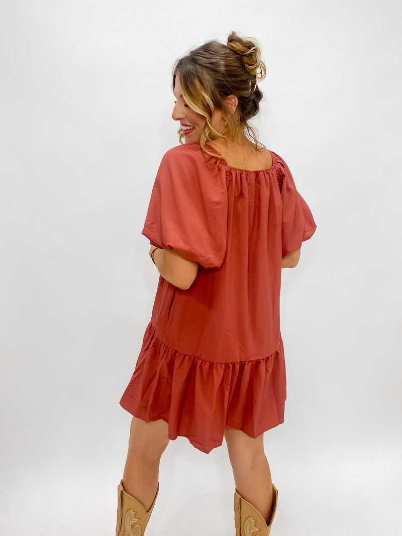 Terracotta Tiered Dress