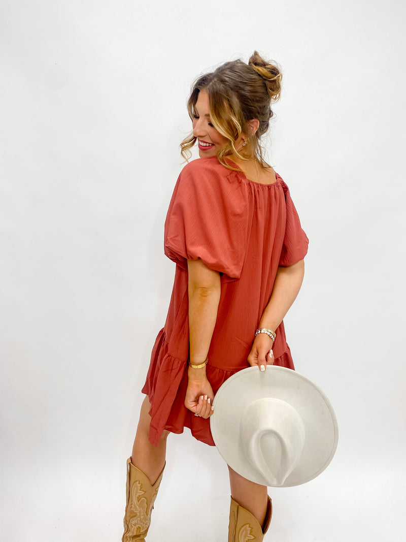Terracotta Tiered Dress