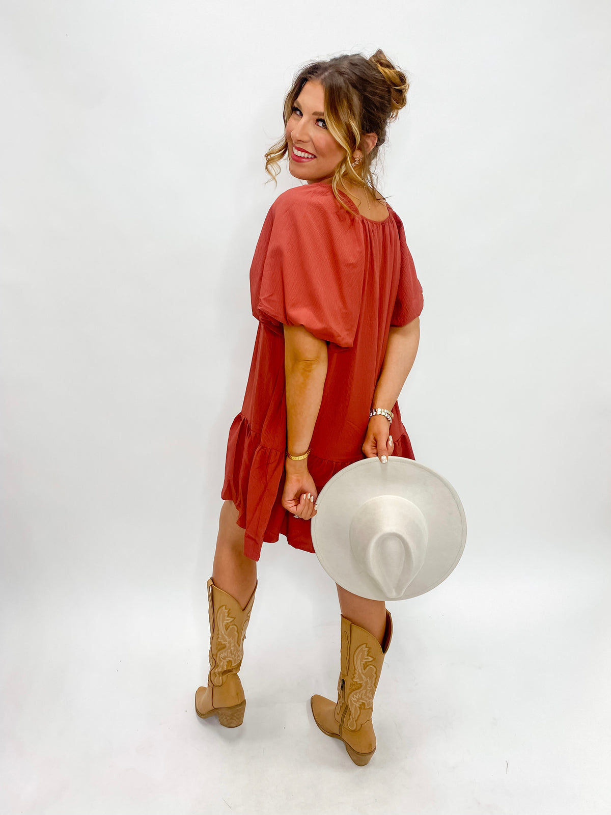 Terracotta Tiered Dress