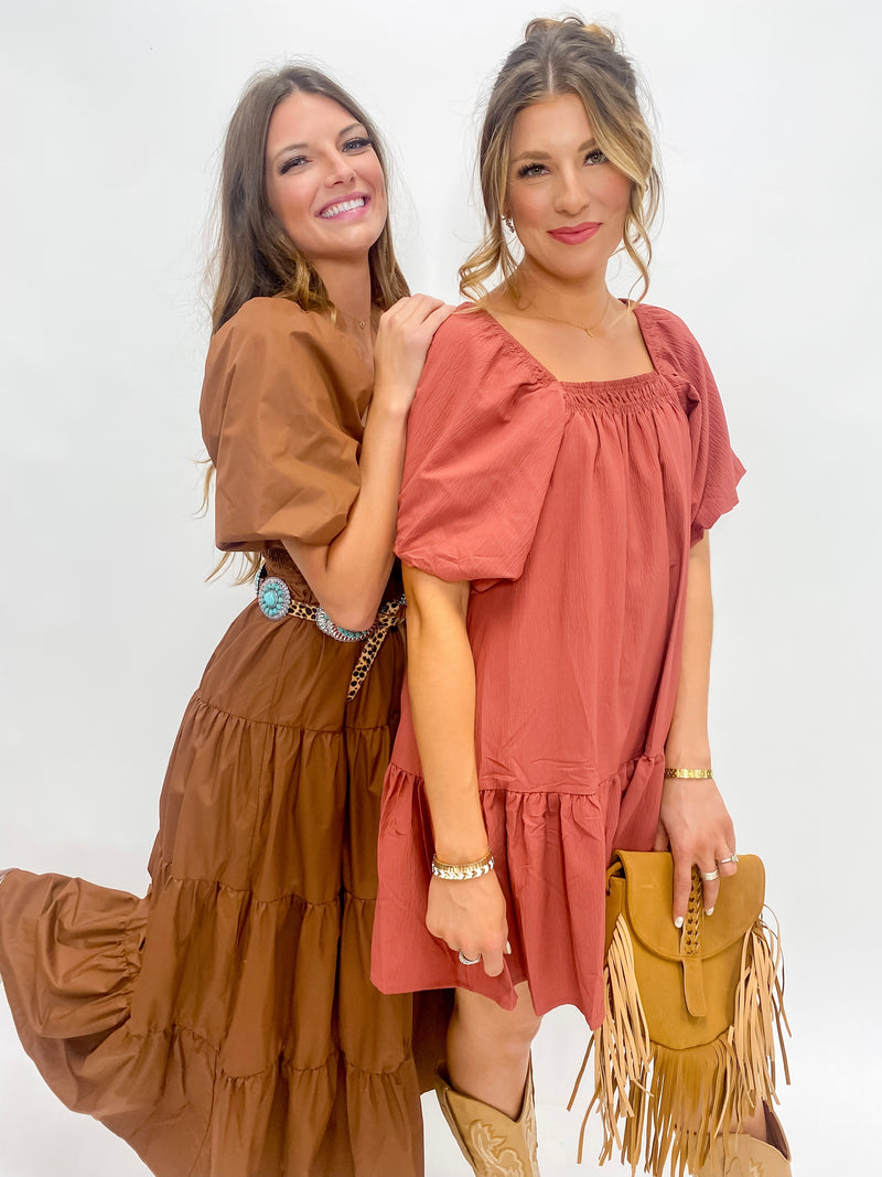 Terracotta Tiered Dress