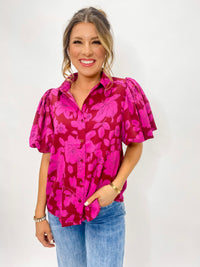 Sweetest Thoughts Padded Button Front Blouse