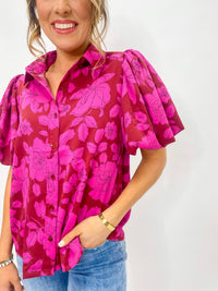 Sweetest Thoughts Padded Button Front Blouse