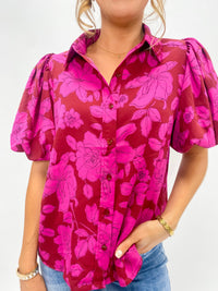 Sweetest Thoughts Padded Button Front Blouse