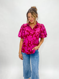 Sweetest Thoughts Padded Button Front Blouse