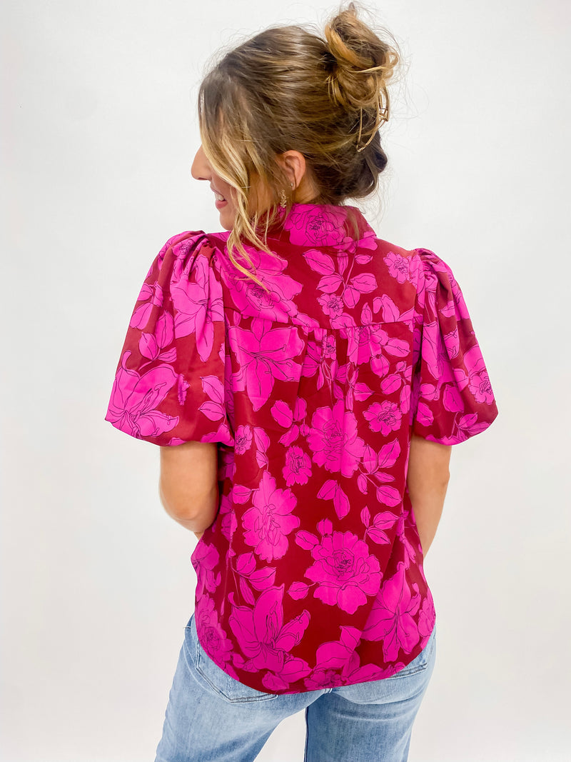 Sweetest Thoughts Padded Button Front Blouse