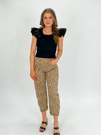 Risen Leopard Barrel Jeans