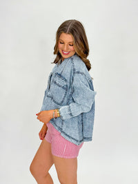 Mock Neck Poncho Black With Eggshell Trim Top