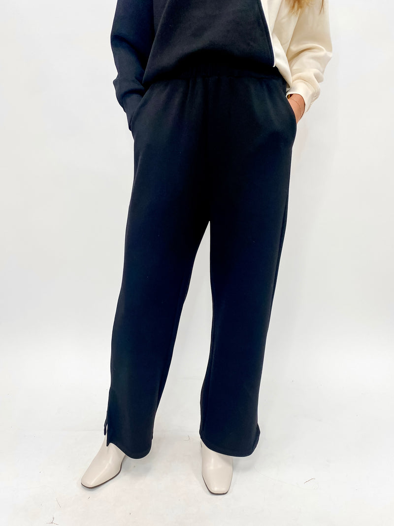 Back To Basics Split Hem Modal Pant Black