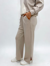 Back To Basics Split Hem Modal Pants Taupe