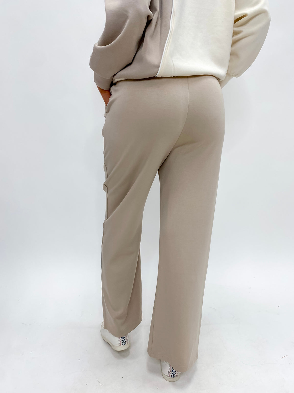 Back To Basics Split Hem Modal Pants Taupe