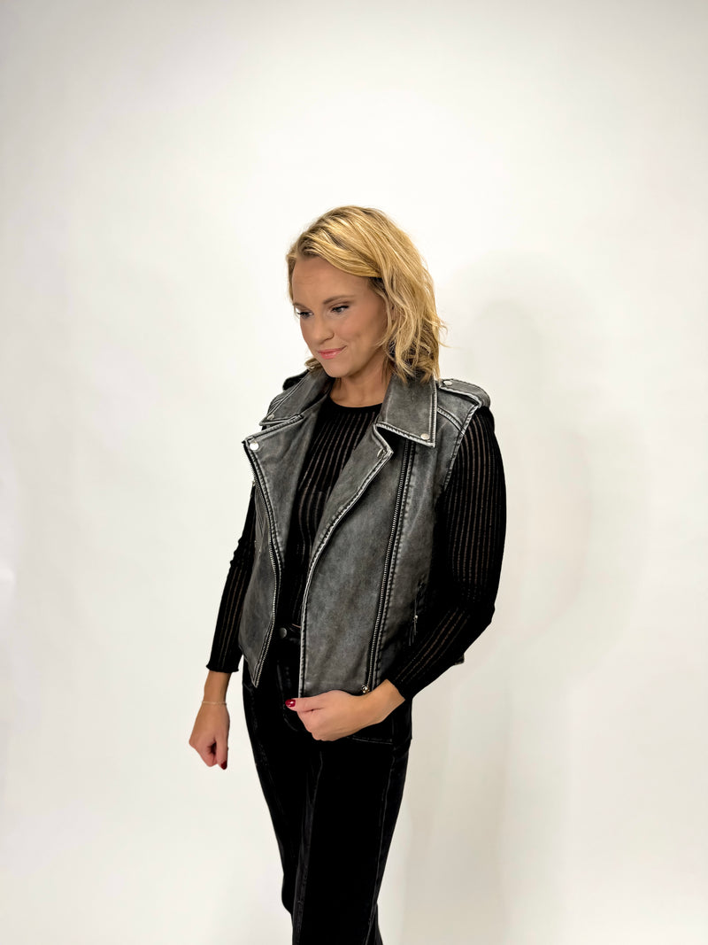 The Rebel Edge Faux Leather Vest
