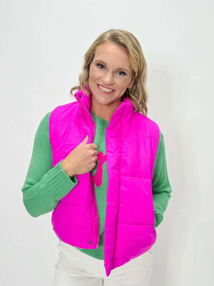 Midnight Trail Zip Vest Bright Pink