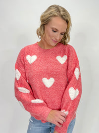 Sweatheart Cozy Sherpa Heart Sweater