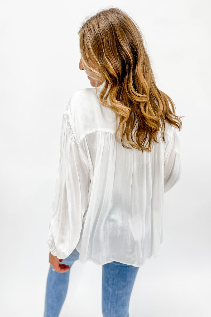 Ocean Break White Blouse