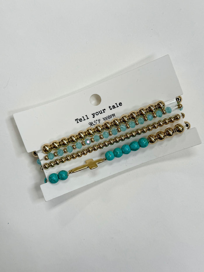 Tell Your Tale Turquoise Cross Bracelet