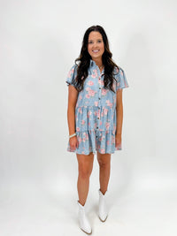 Sweet Rose Tiered Denim Dress