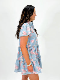 Sweet Rose Tiered Denim Dress