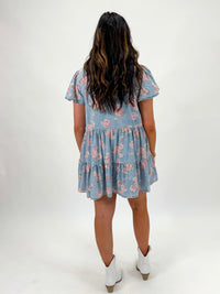 Sweet Rose Tiered Denim Dress