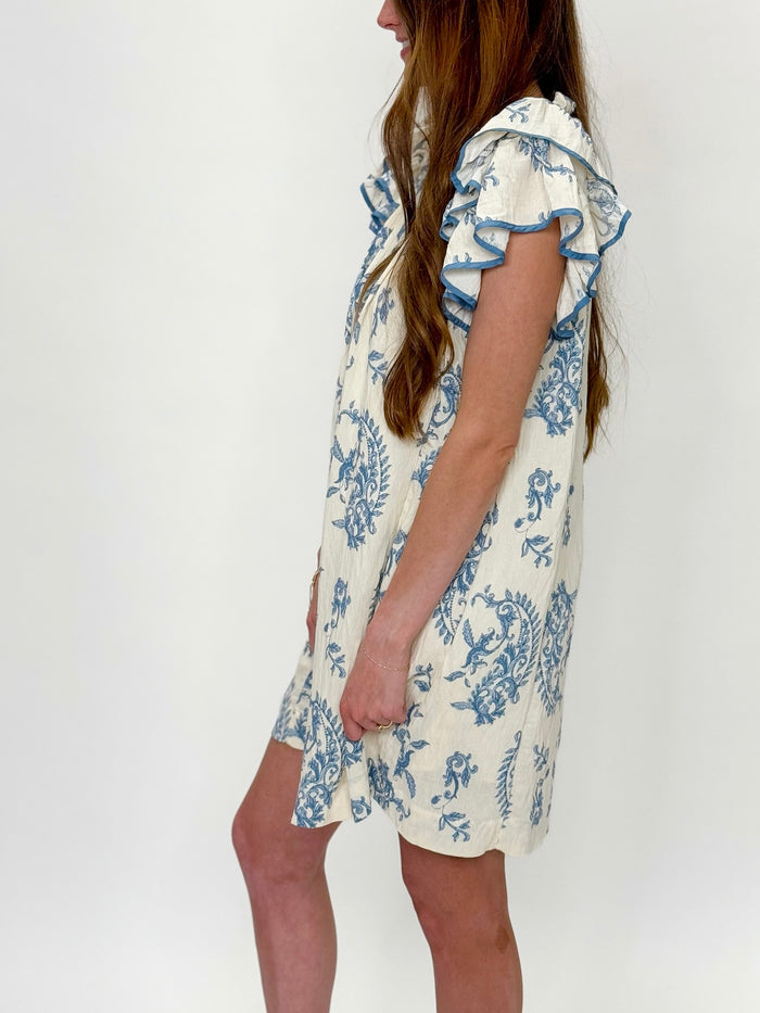 Paisley Breeze Ruffle Dress