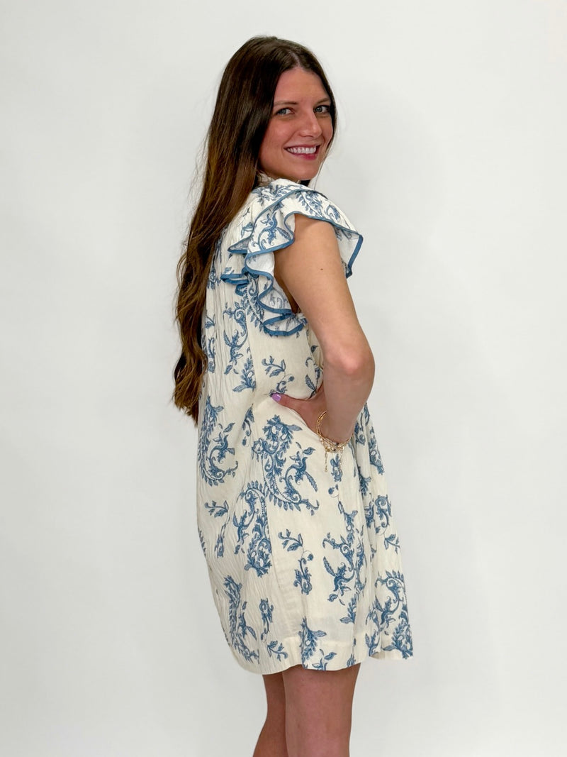 Paisley Breeze Ruffle Dress