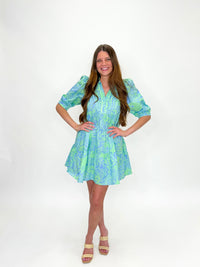 Ocean Breeze Puff Sleeve Dress