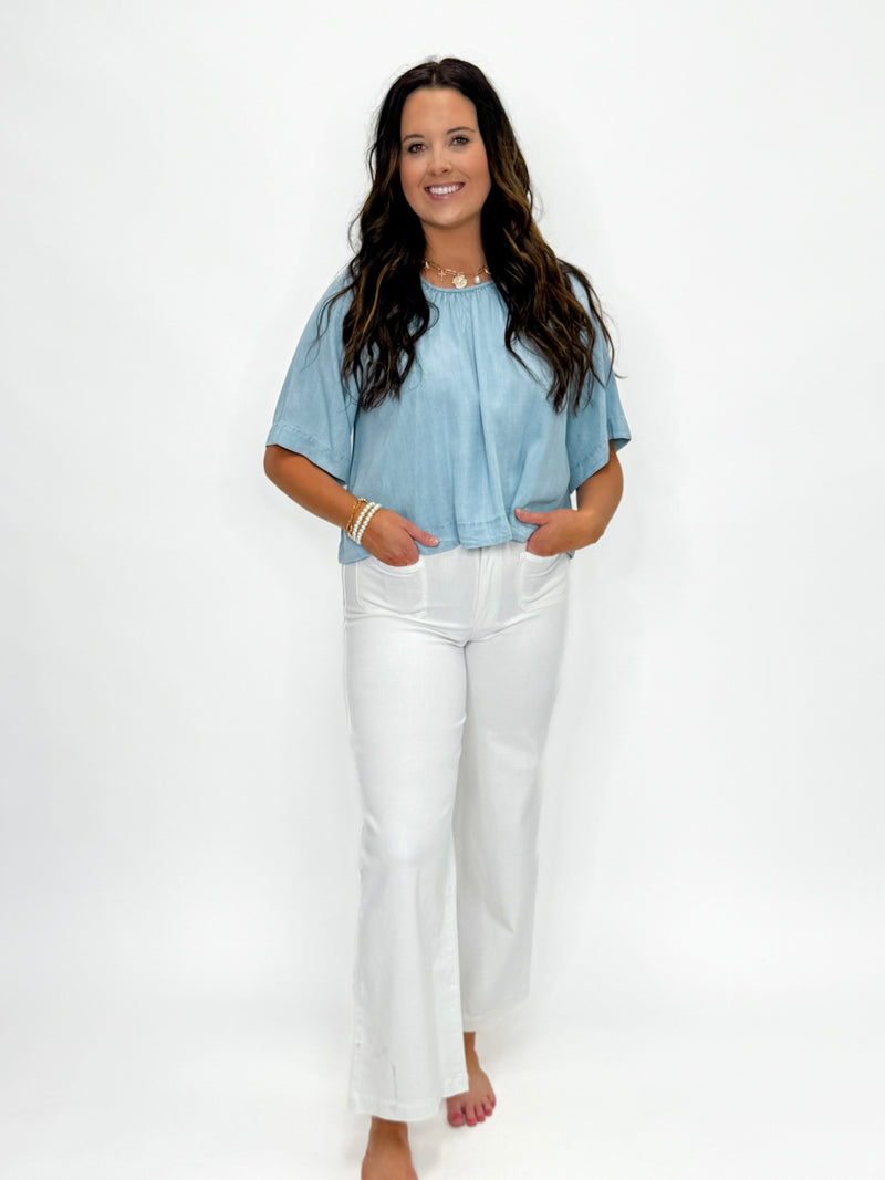 Coastal Breeze Chambray Top