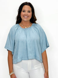 Coastal Breeze Chambray Top