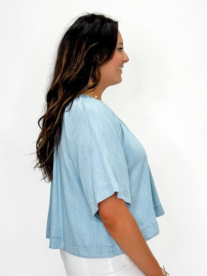 Coastal Breeze Chambray Top