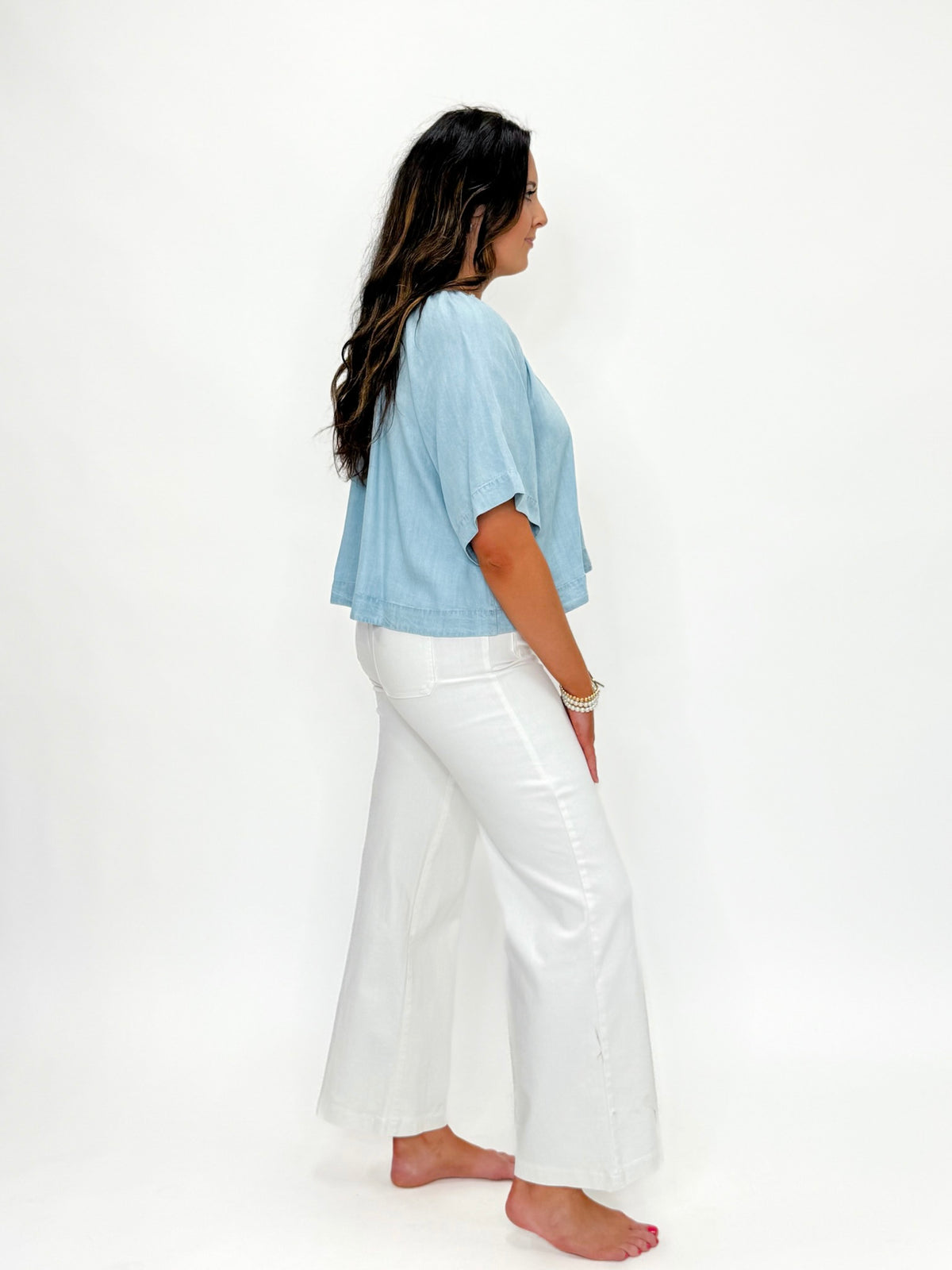 Coastal Breeze Chambray Top